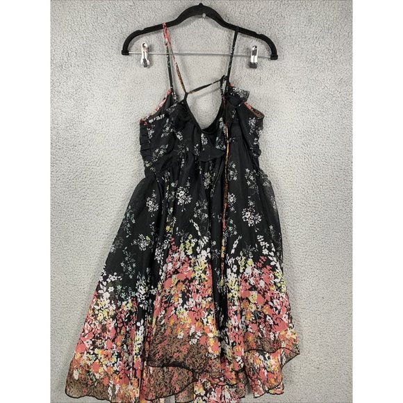 Moon Collection Halter Blouse Medium Floral Ruffle Boho Sleeveless Chiffon Lined - Picture 6 of 9